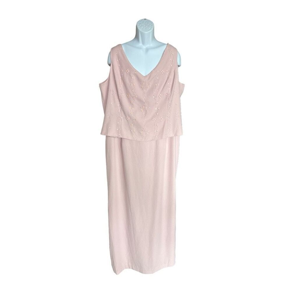 New Womens Nebiani Davids Bridal Beaded Sleeveless Mother of the Bride Dress 22W